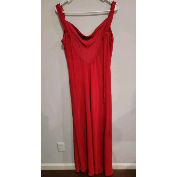 Vintage 90s Red Long Maxi Sleeveless Slip Dress Formal Evening 2XL USA Made - Picture 8 of 10